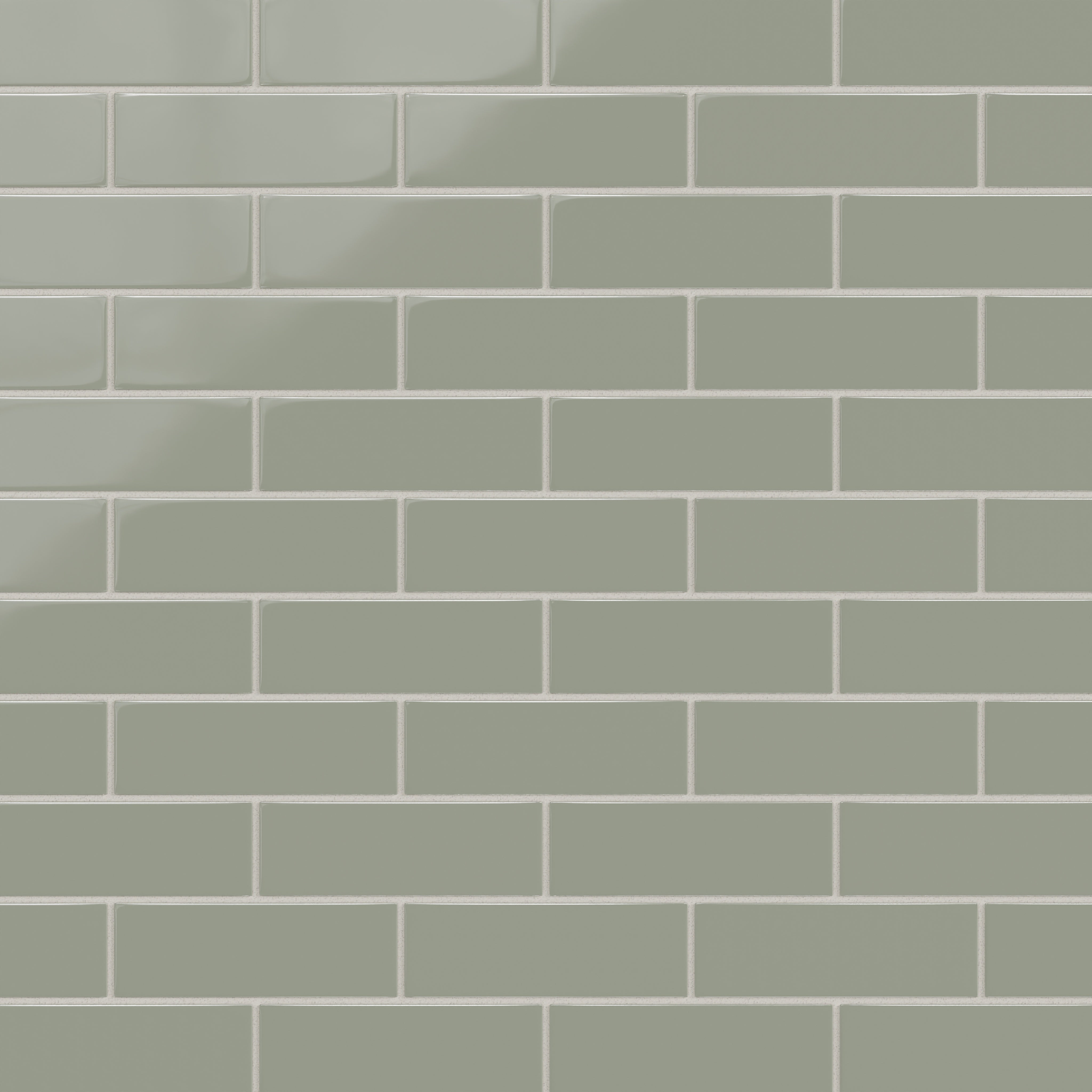 2x6 Natural Press Ceramic Tile in Terre Verte Gloss