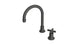 Emerson One Handle Deck Mount Gooseneck Lavatory Faucet with Classic Cross Handle in Blackened Nickel
