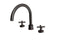 Contour Two Handle Deck Mount Gooseneck Bath Trim with Soft Cross Handles in Antique Bronze