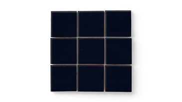 3x3 Straight Set Sheeted Original Ceramic Mosaic Tile in Navy Blue Gloss