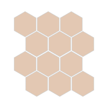 3" Hexagon Sheeted Original Ceramic Mosaic Tile in Tumbleweed Gloss
