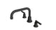 Emerson Two Handle Deck Mount Squaretop Bath Trim with Classic Lever Handles in Matte Black
