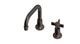 Emerson One Handle Deck Mount Squaretop Lavatory Faucet with Defined Cross Handle in Antique Bronze
