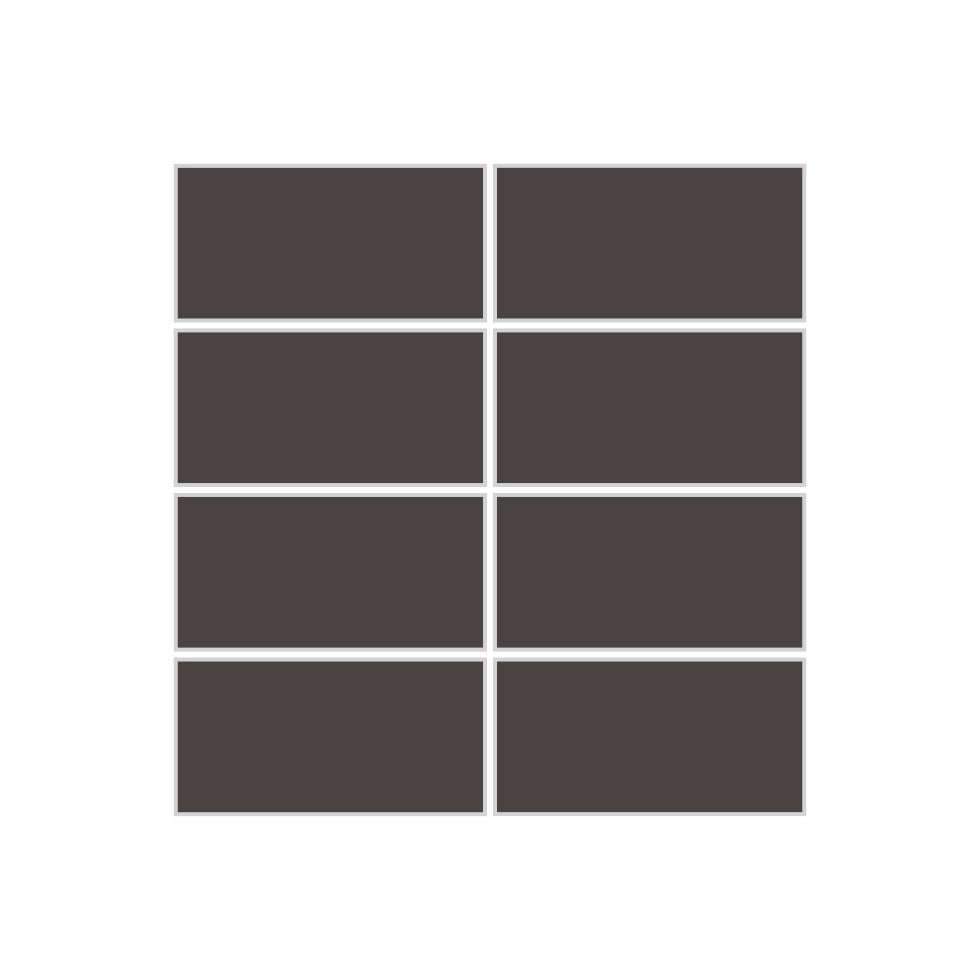 2x4 Straight Set Sheeted Original Ceramic Mosaic Tile in Carbon Gloss