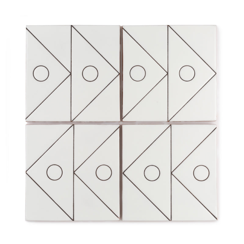 4x4 Handpainted Tile Signal in Gesso