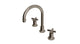 Emerson Two Handle Deck Mount Gooseneck Lavatory Faucet with Classic Cross Handles in Antique Nickel
