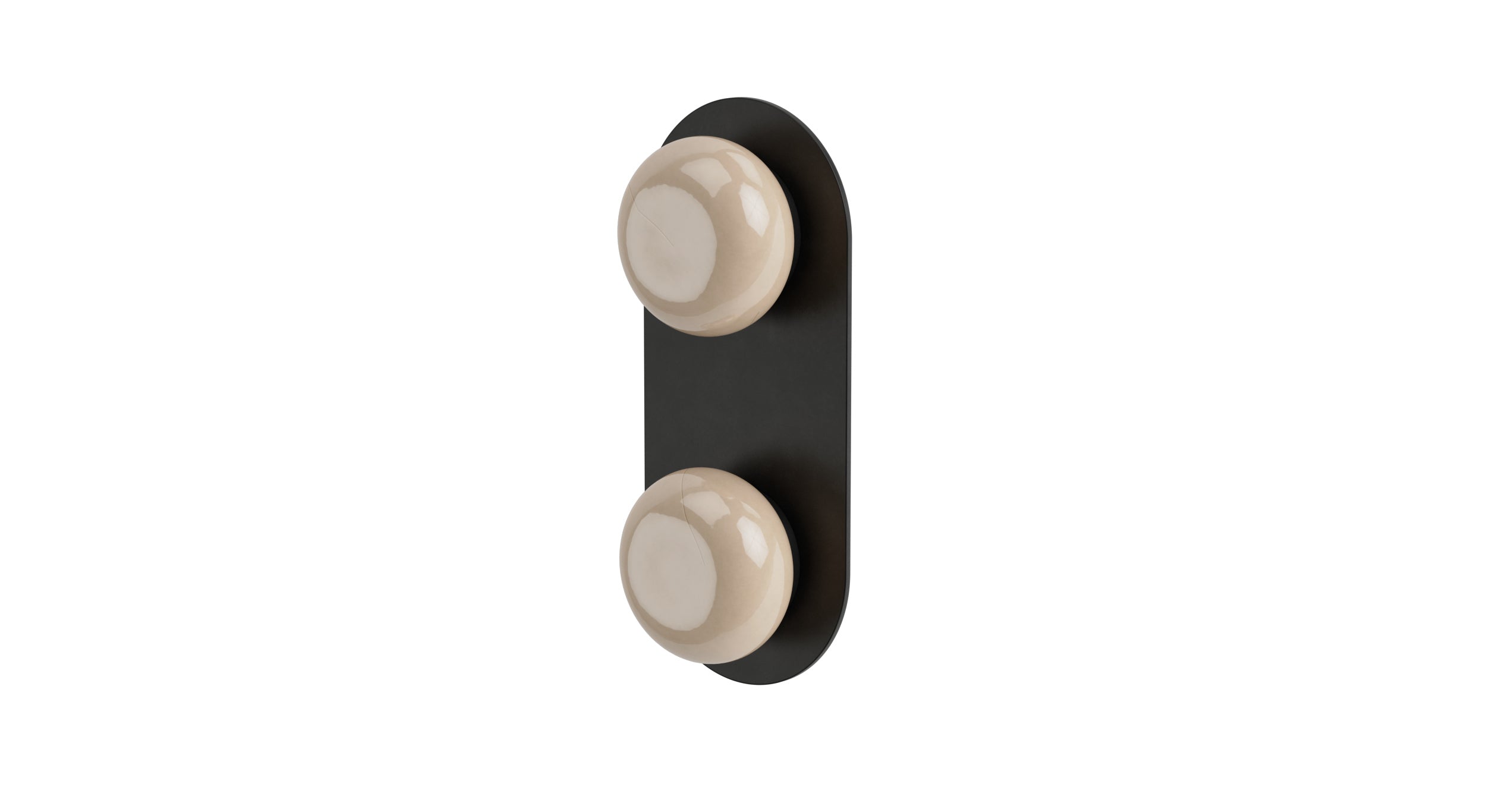 Foundry Two Handle Wall Mount Shower Trim with Pebble Ceramic Knob Handles in Oil Rubbed Bronze