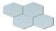 Elongated Hexagon Natural Press Ceramic Tile in Egyptian Blue Gloss