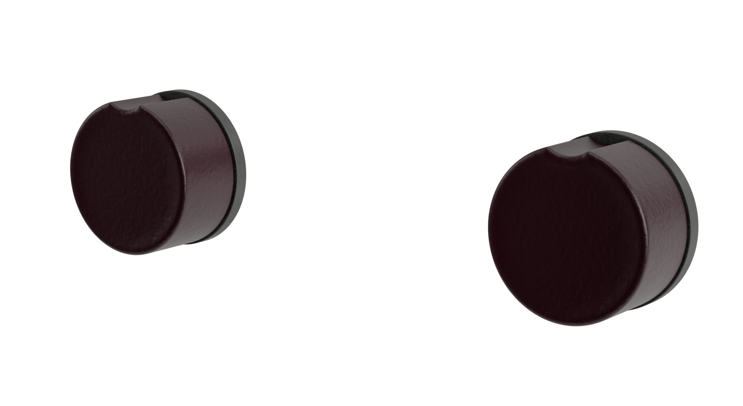 Foundry Two Handle Wall Mount Bath Trim with Groove Ceramic Knob Handles in Blackened Nickel