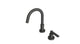 Flatiron One Handle Deck Mount Short Gooseneck Lavatory Faucet with Linear Lever Handle in Blackened Nickel