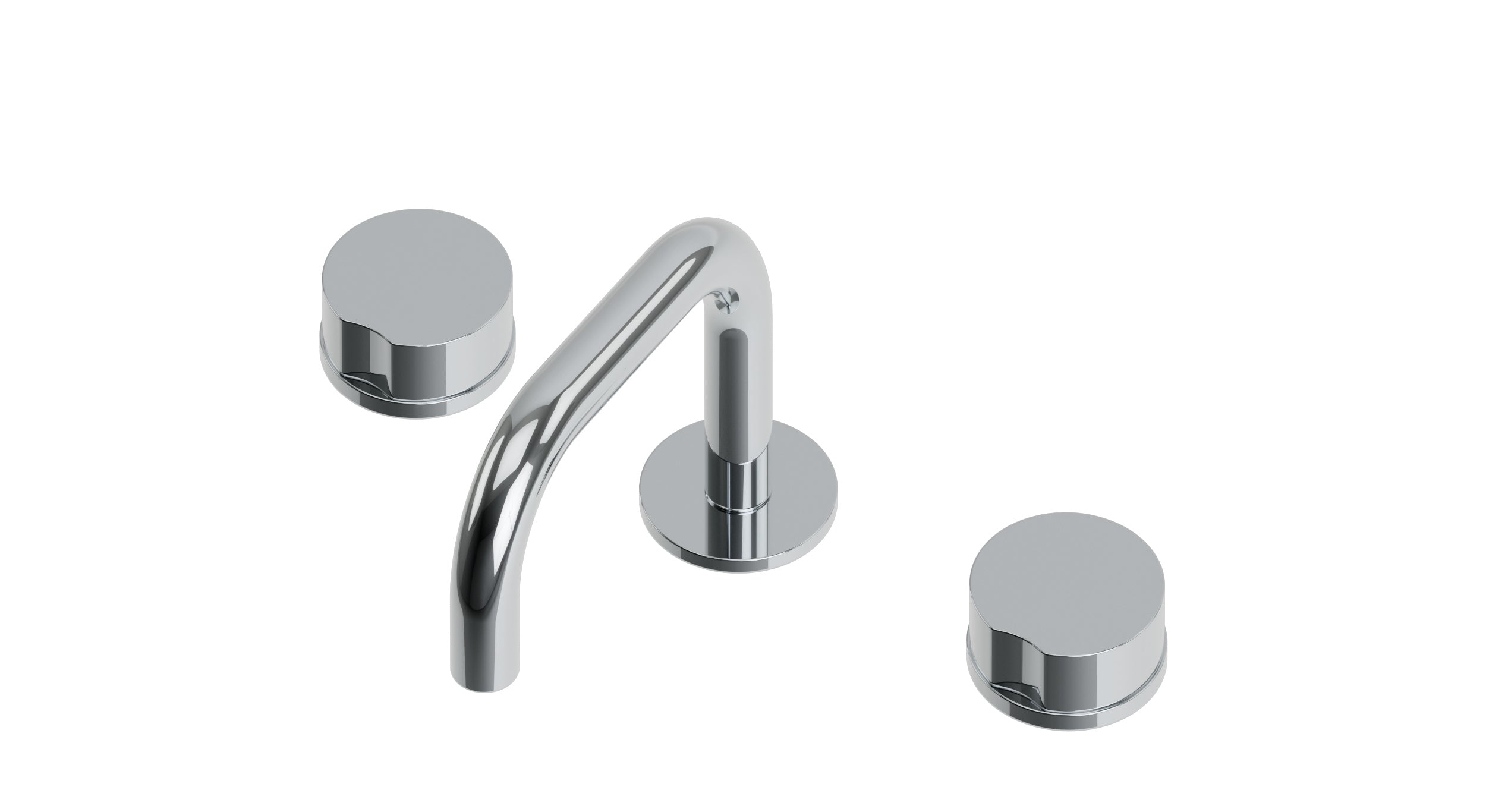 Foundry Two Handle Deck Mount Squaretop Lavatory Faucet with Barrel Knob Handles