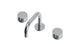 Foundry Two Handle Deck Mount Squaretop Lavatory Faucet with Barrel Knob Handles in Polished Chrome