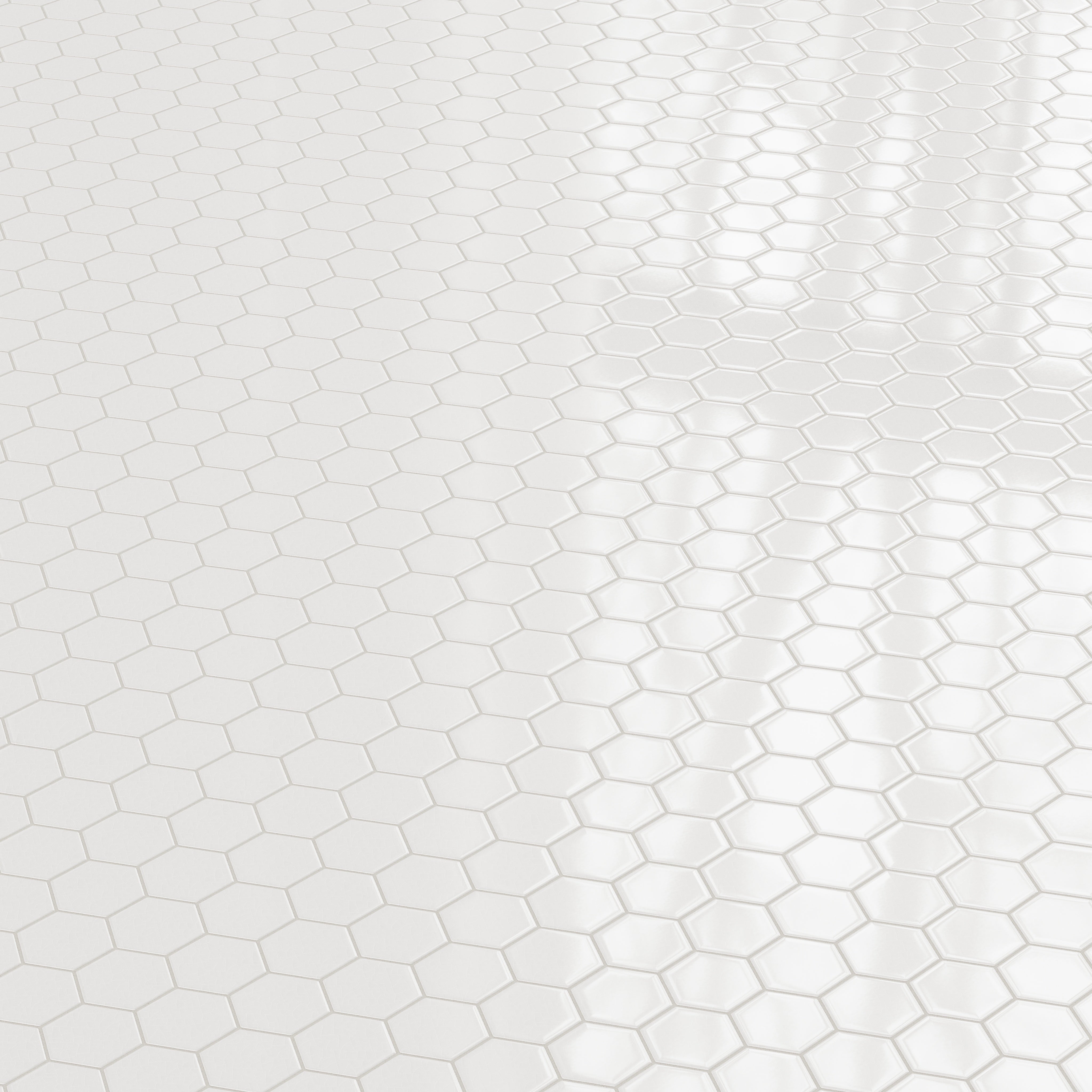 4" Hexagon Original Ceramic Tile in Frost Gloss