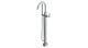 Contour One Handle Floor Mount Gooseneck Bath Trim with Hand Shower and Soft Lever Handle in Polished Chrome