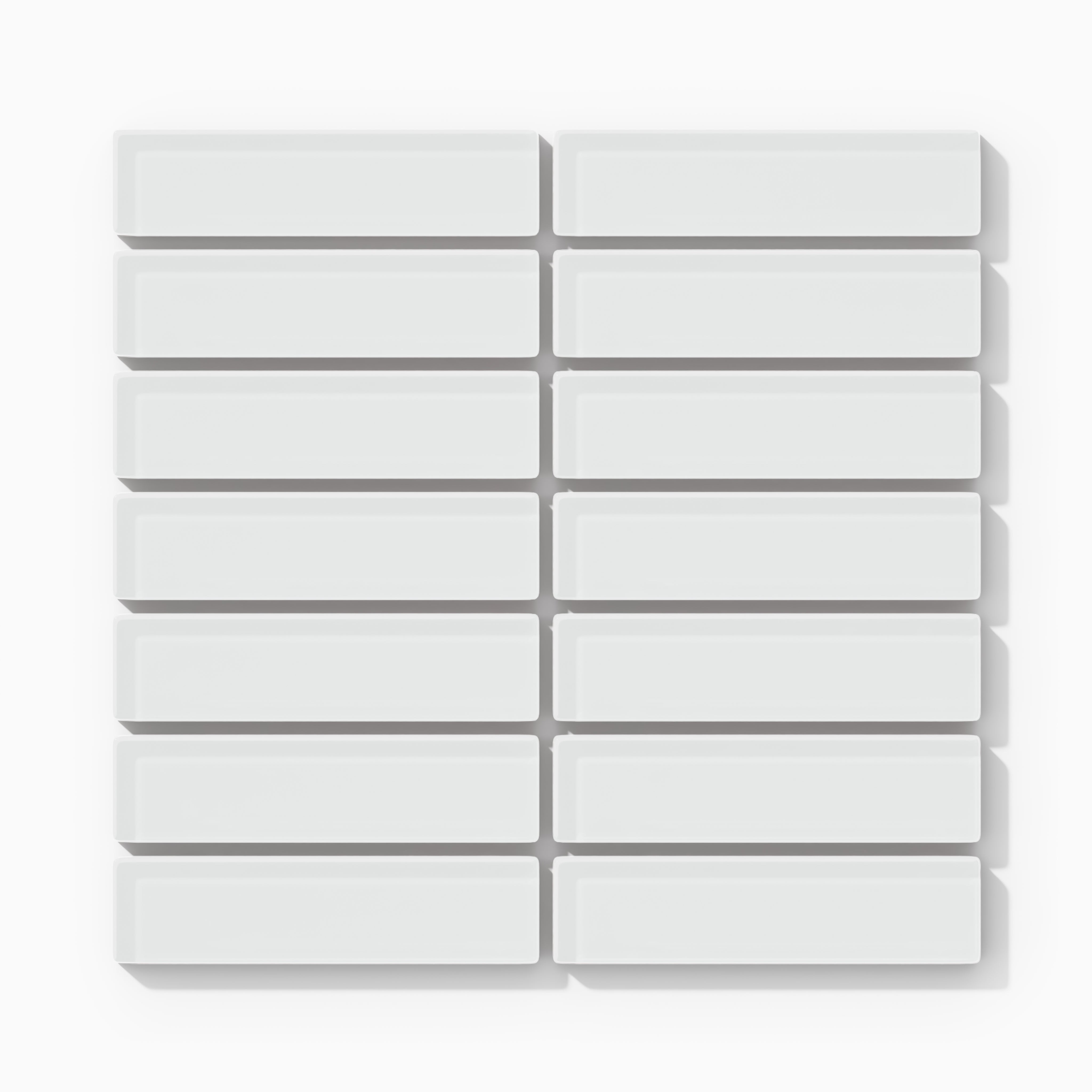 1x4 Straight Set Sheeted Glass Mosaic Tile in Egret Gloss