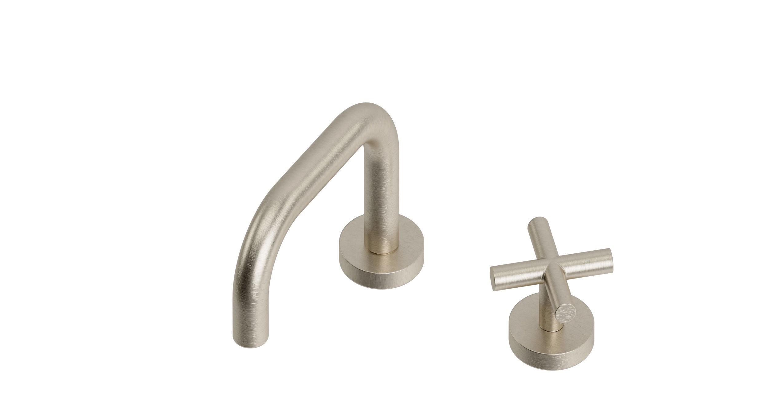 Contour One Handle Deck Mount Squaretop Lavatory Faucet with Soft Cross Handle