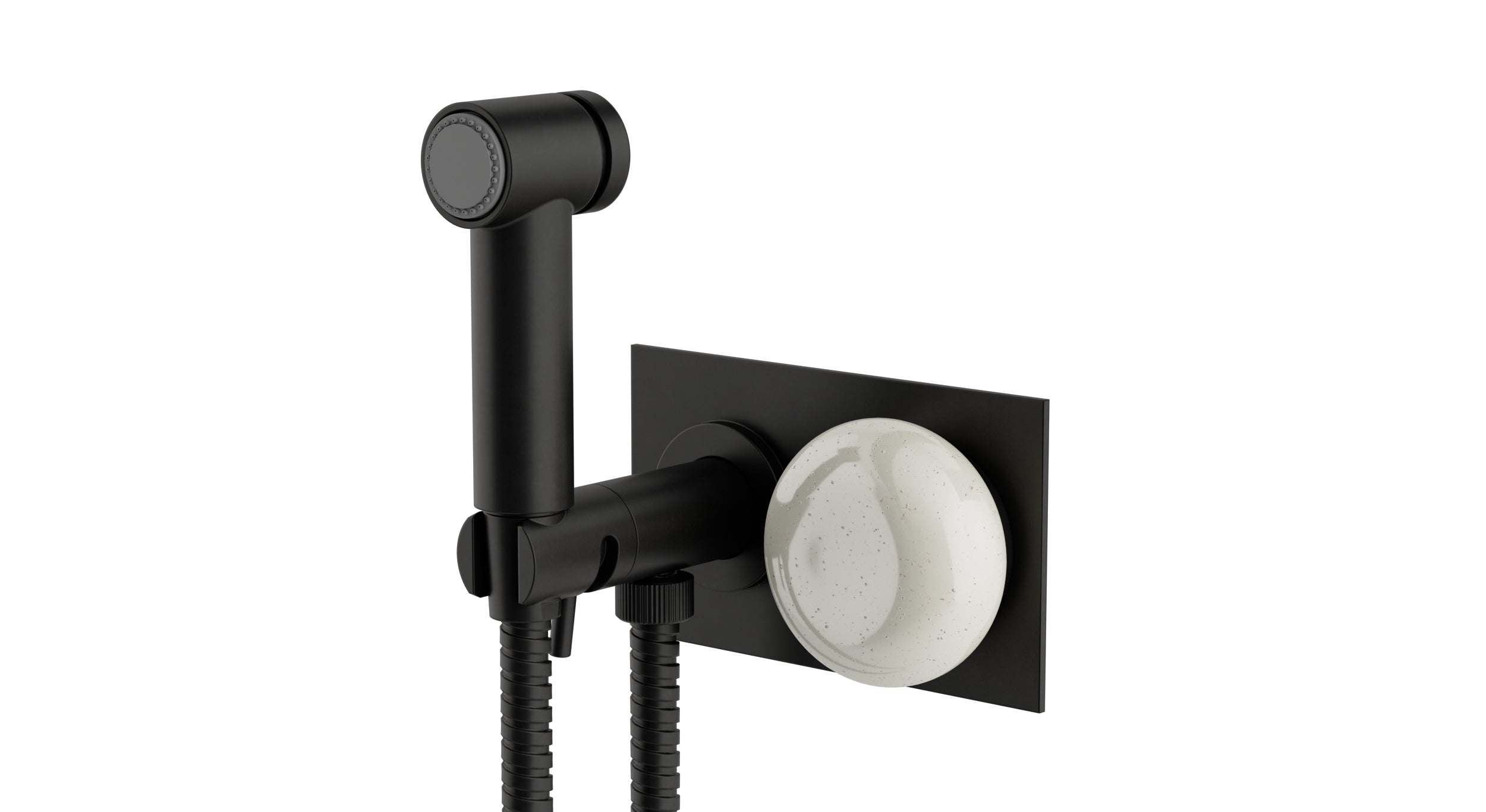 Foundry One Handle Wall Mount Bidet Trim with Pebble Ceramic Knob Handle in Oil Rubbed Bronze