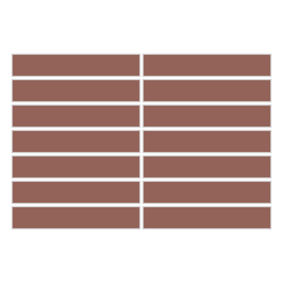 1x6 Straight Set Sheeted Original Ceramic Mosaic Tile in Mauve Matte