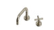 Contour One Handle Deck Mount Squaretop Lavatory Faucet with Soft Cross Handle in French Nickel