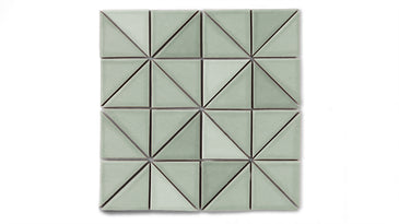 3" Triangle Sheeted - Quadrant Original Ceramic Mosaic Tile in Rosemary Gloss