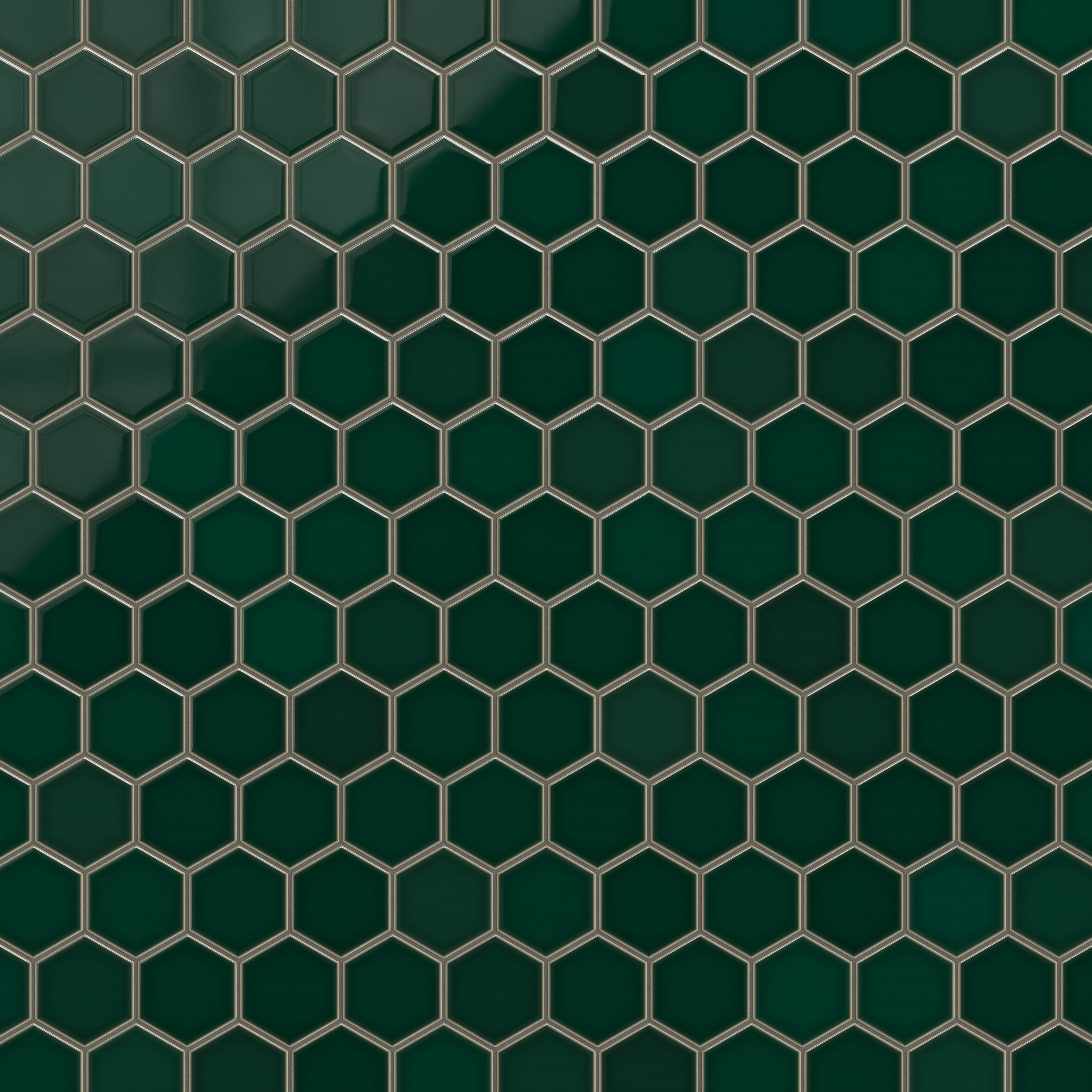 4" Hexagon Original Ceramic Tile in Evergreen Gloss