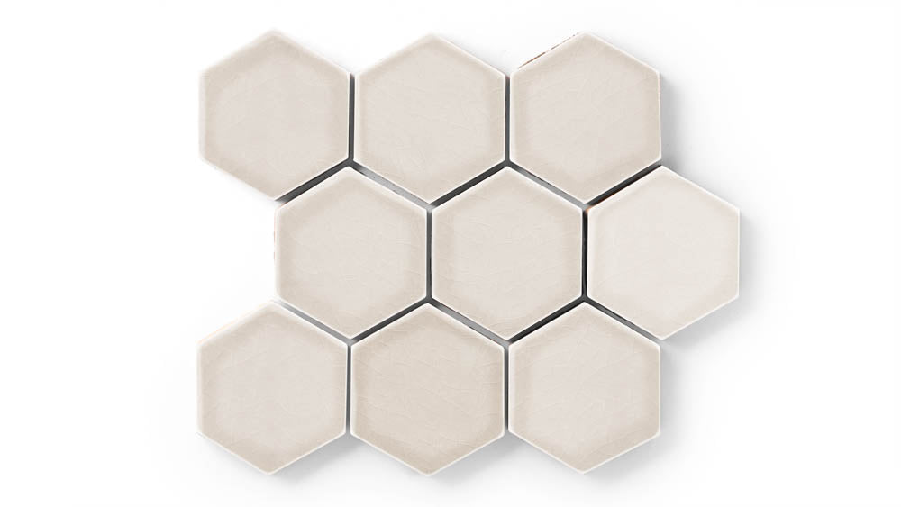 4" Hexagon Original Ceramic Tile in Sand Dune Gloss