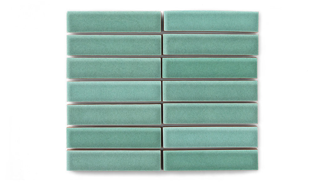 1x4 Straight Set Sheeted Original Ceramic Mosaic Tile in Amalfi Coast Gloss