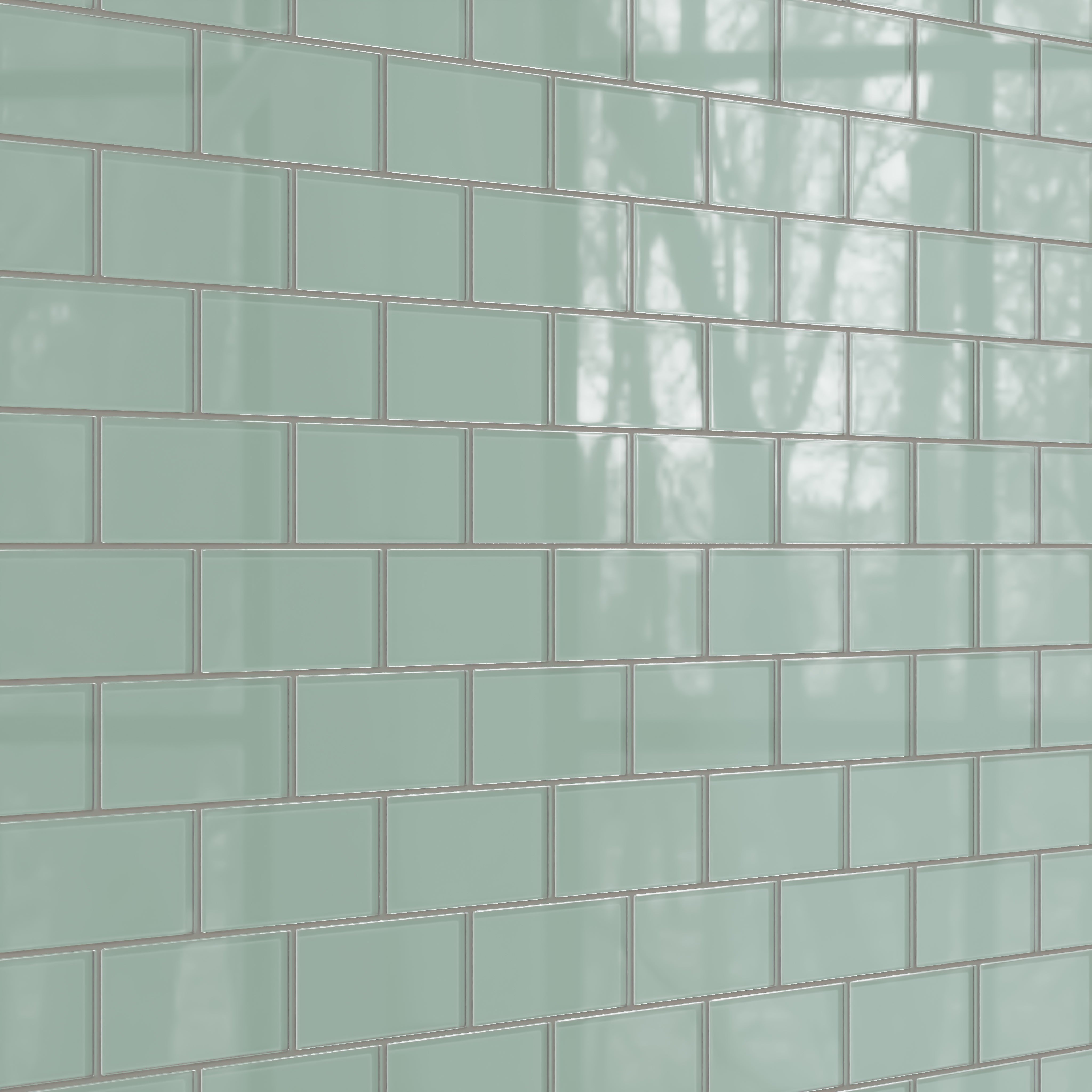 3x6 Glass Tile in Kingfisher Gloss