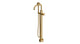 Emerson One Handle Floor Mount Squaretop Bath Trim with Hand Shower and Classic Cross Handle in Satin Brass