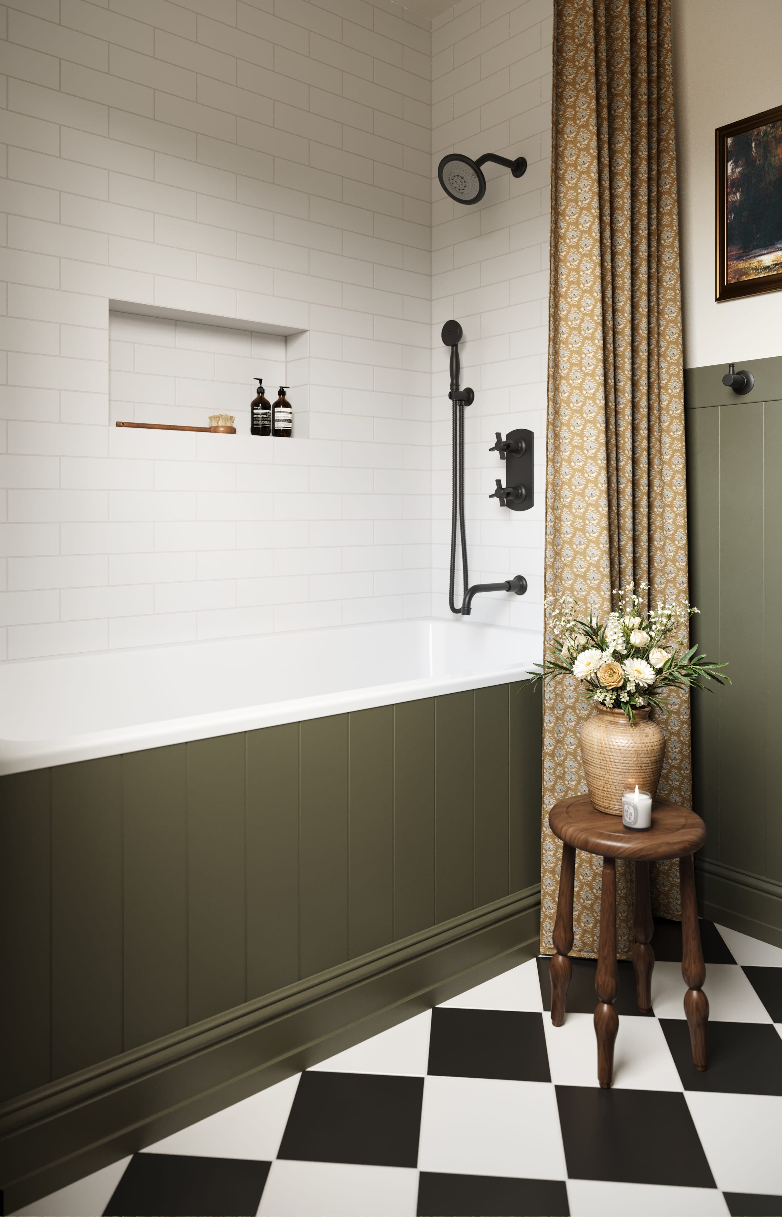 12x12 Natural Press Ceramic Tile in Salt Creek and Bone Black