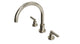 Flatiron Two Handle Deck Mount Gooseneck Bath Trim with Linear Lever Handles in French Nickel
