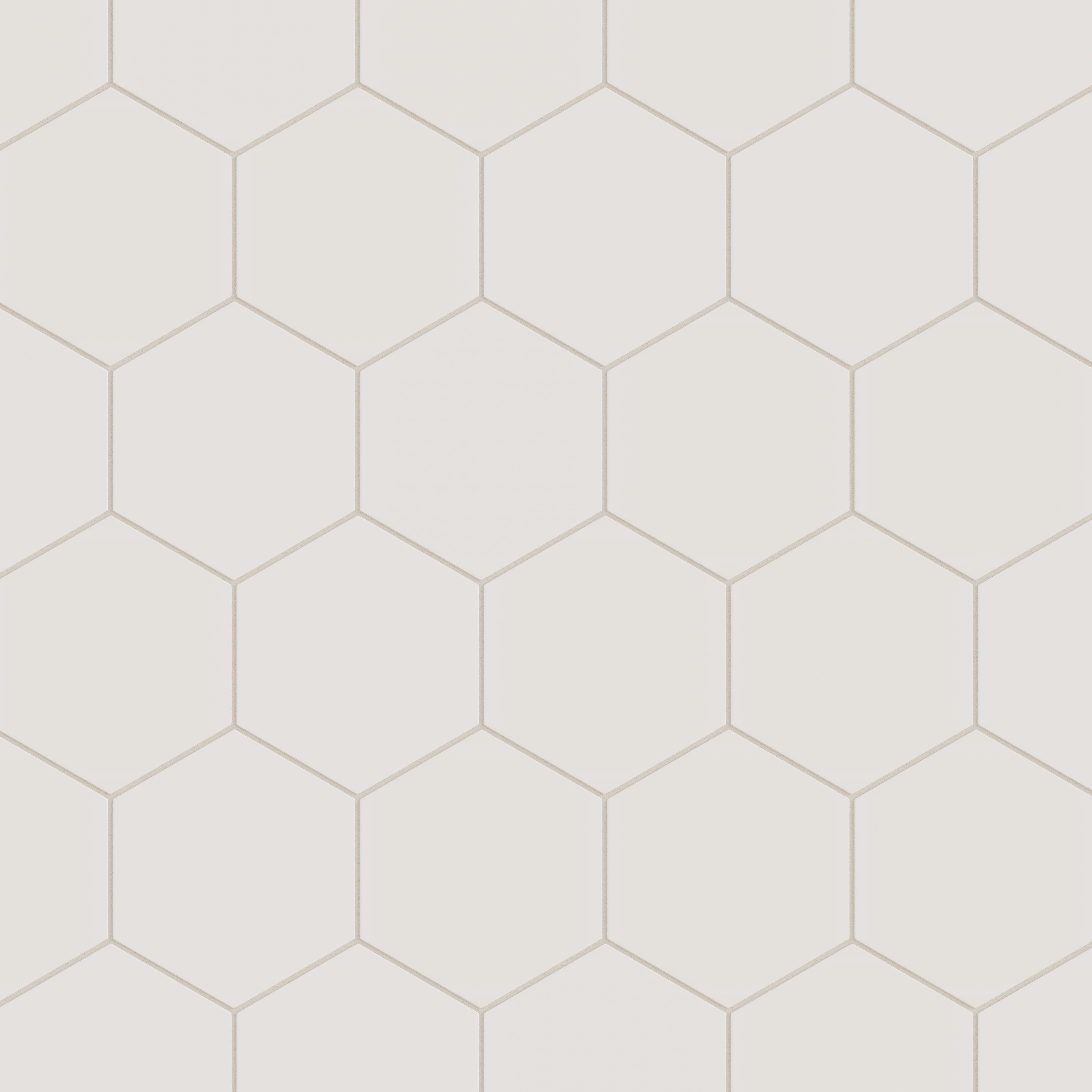 8" Hexagon Natural Press Ceramic Tile in Pearl Matte