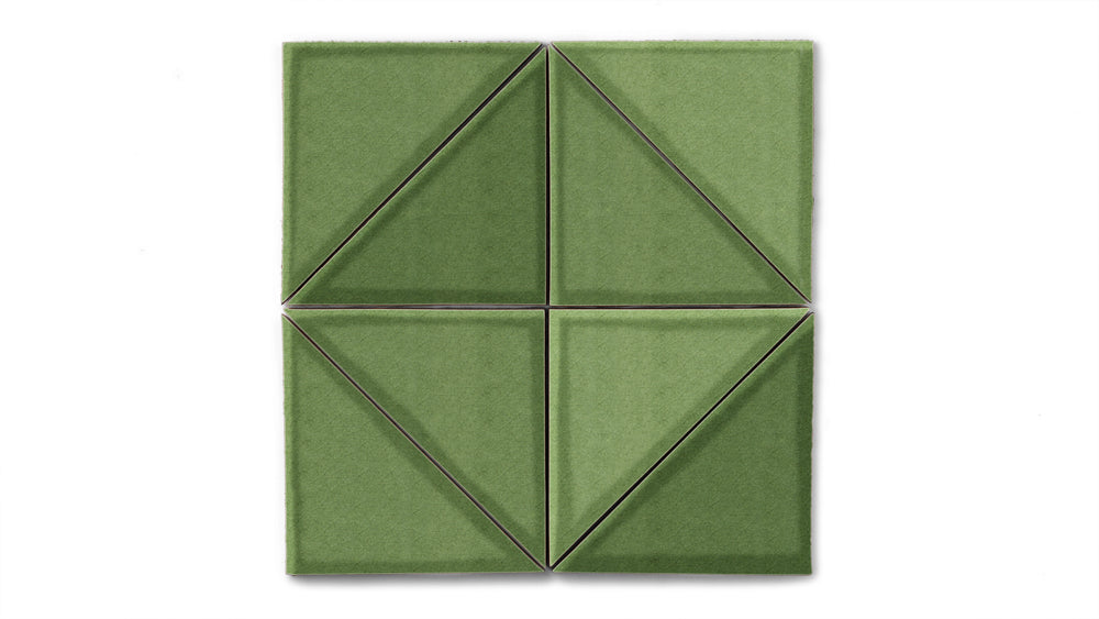 6" Triangle Original Ceramic Tile in Kelp Gloss