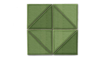 6" Triangle Original Ceramic Tile in Kelp Gloss