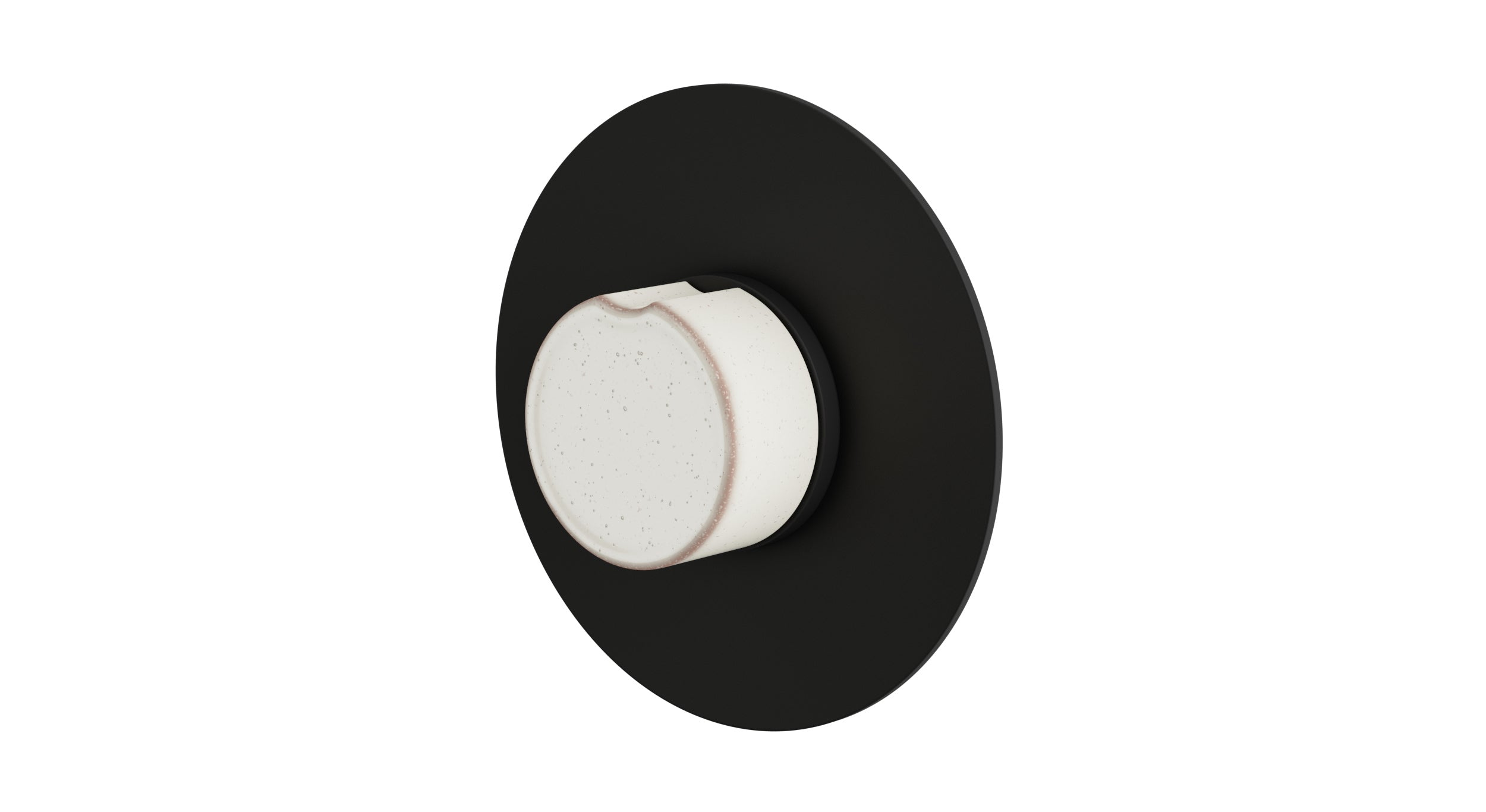 Foundry One Handle Wall Mount Shower Trim with Groove Ceramic Knob Handle in Matte Black