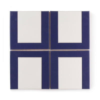 4x4 Handpainted Sample Dot Dash 1  in Lapis