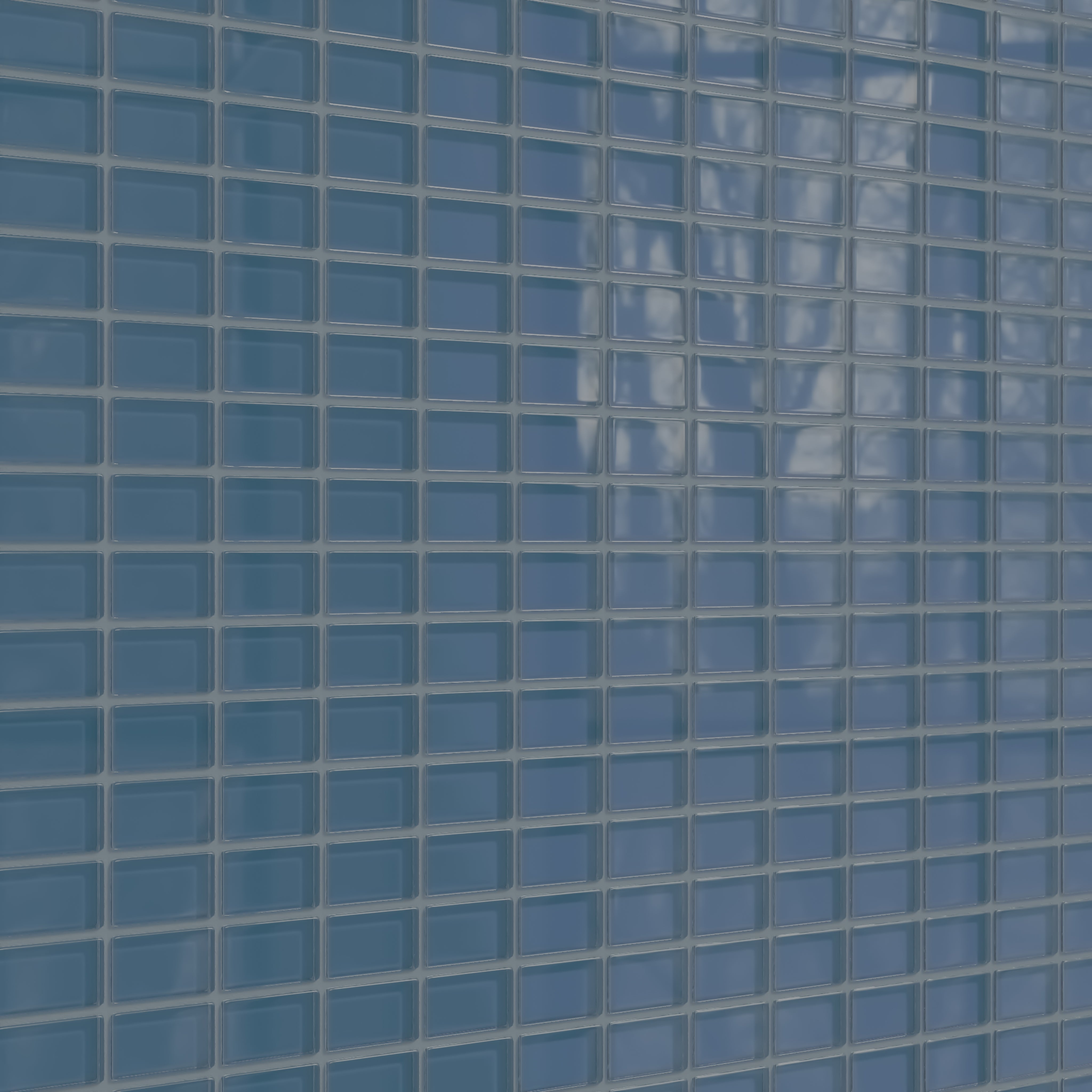1x2 Straight Set Sheeted Glass Mosaic Tile in Blue Jay Gloss