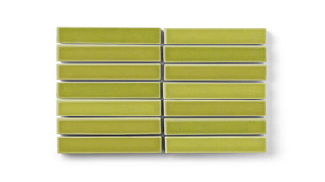 1x6 Straight Set Sheeted Original Ceramic Mosaic Tile in Palm Tree Gloss