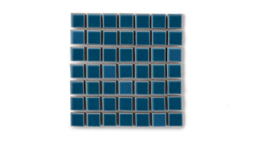 1x1 Straight Set Sheeted Original Ceramic Mosaic Tile in Adriatic Sea Gloss