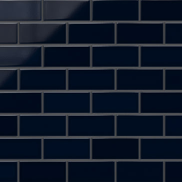 3x6 Original Ceramic Tile in Navy Blue Gloss