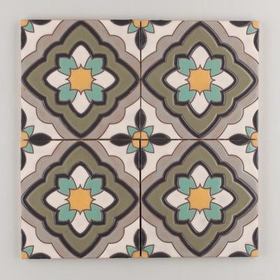 6x6 Handpainted Sample Cordoba  in Neutral Motif