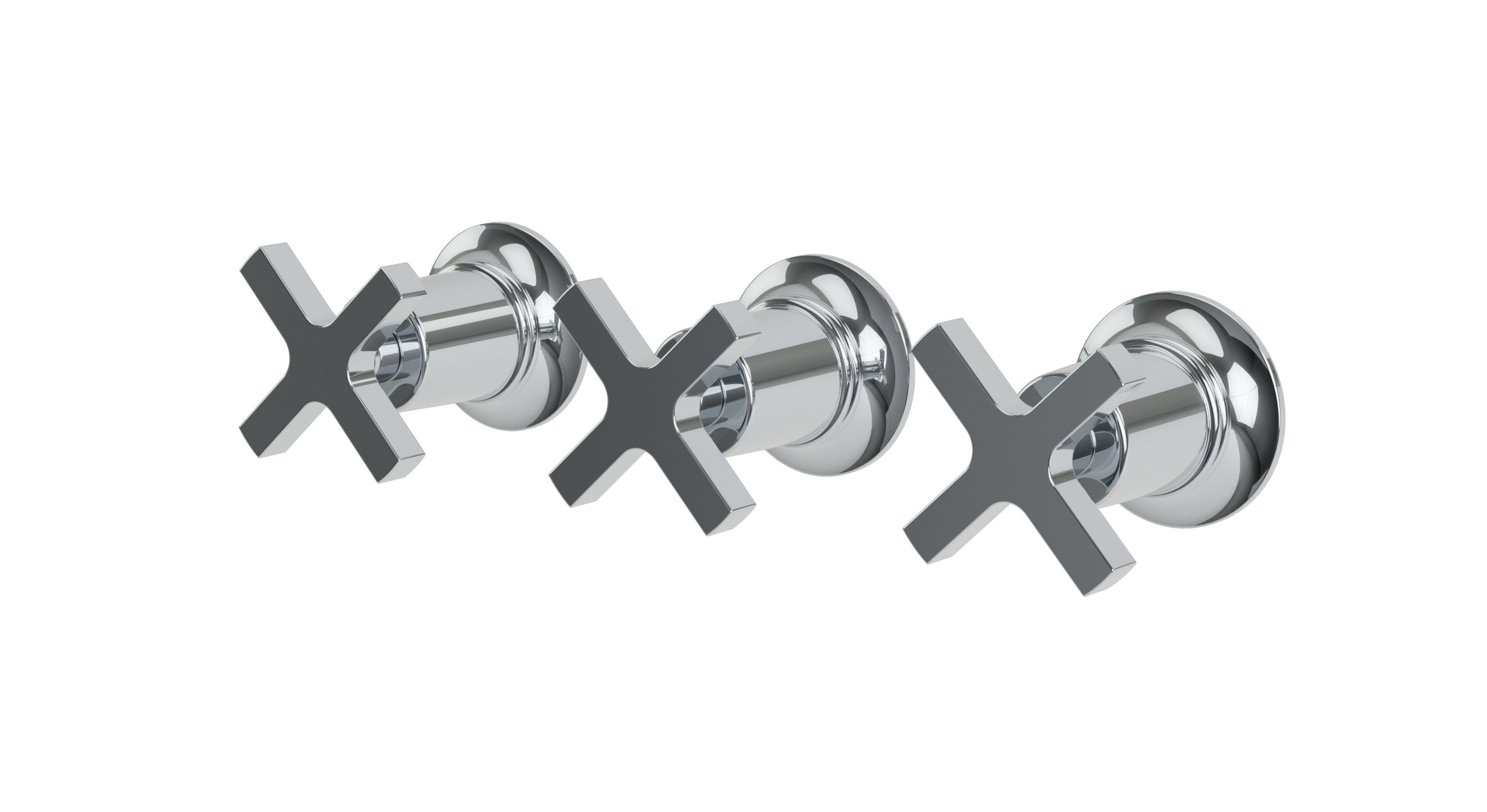 Emerson Three Handle Wall Mount Bath Trim with Diverter/Volume Control and Classic Cross Handles
