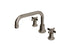 Emerson Two Handle Deck Mount Squaretop Bath Trim with Defined Cross Handles in Antique Nickel