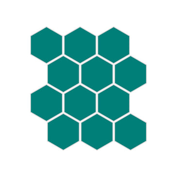 2" Hexagon Sheeted Original Ceramic Mosaic Tile in Bora Bora Matte