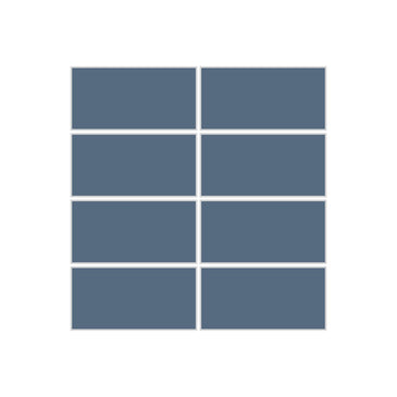 2x4 Straight Set Sheeted Original Ceramic Mosaic Tile in Slate Blue Matte