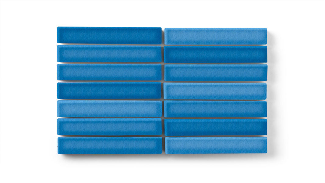 1x6 Straight Set Sheeted Original Ceramic Mosaic Tile in Aegean Sea Gloss