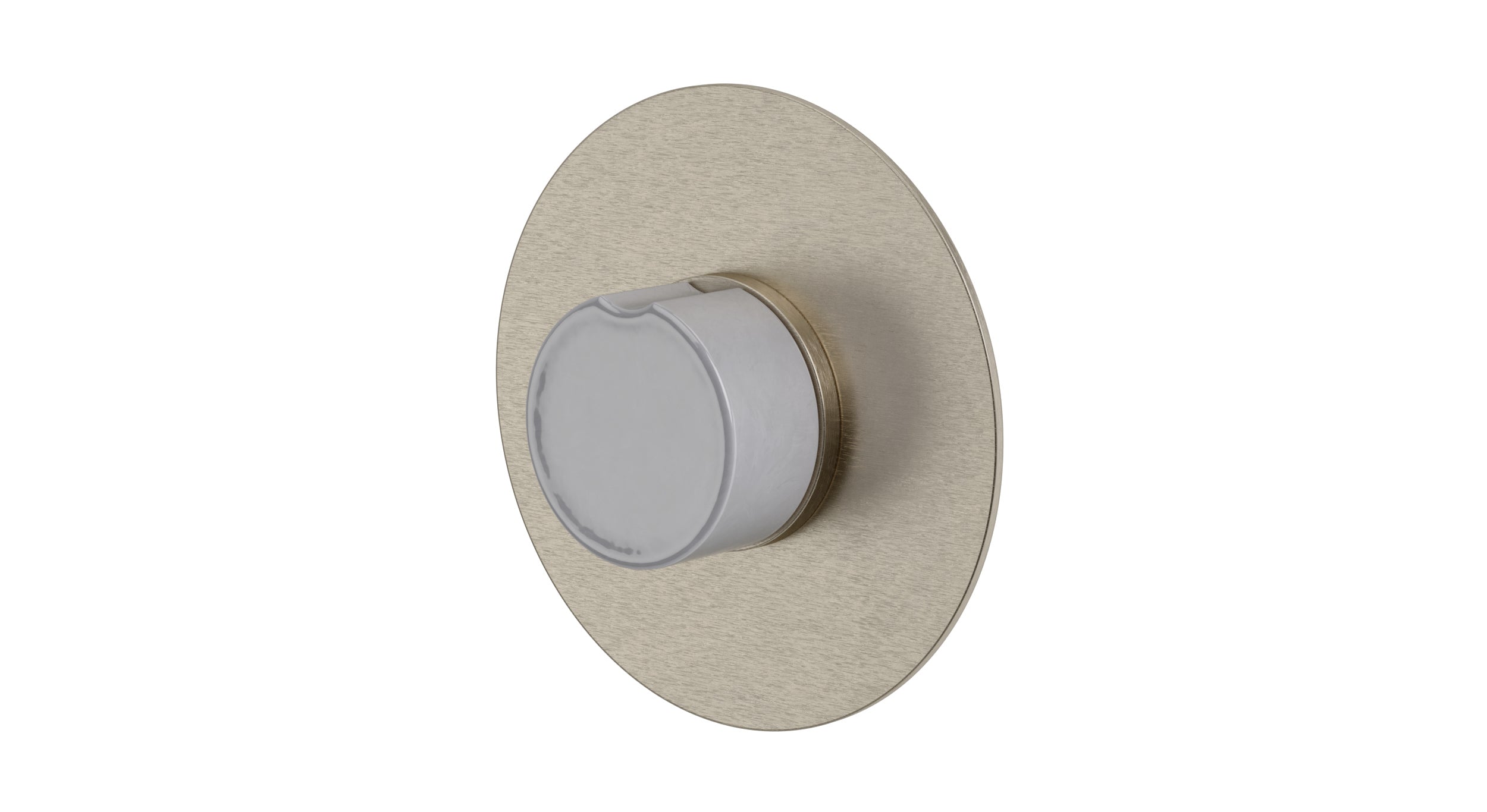 Foundry One Handle Wall Mount Shower Trim with Groove Ceramic Knob Handle in Satin Nickel