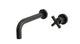 Flatiron One Handle Wall Mount 7.5" Lavatory Faucet with Linear Cross Handle in Oil Rubbed Bronze