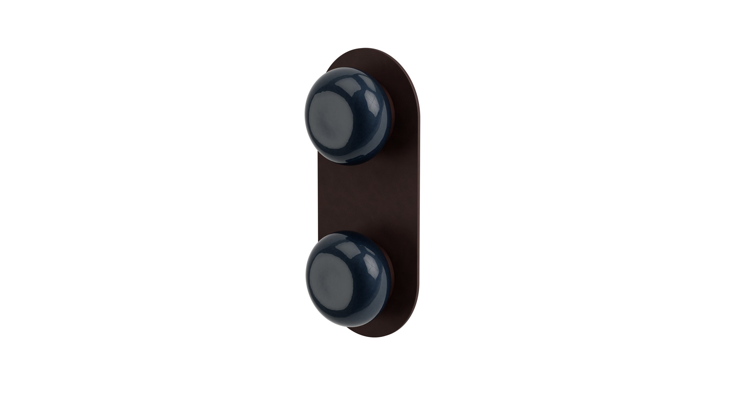 Foundry Two Handle Wall Mount Shower Trim with Pebble Ceramic Knob Handles in Architectural Copper