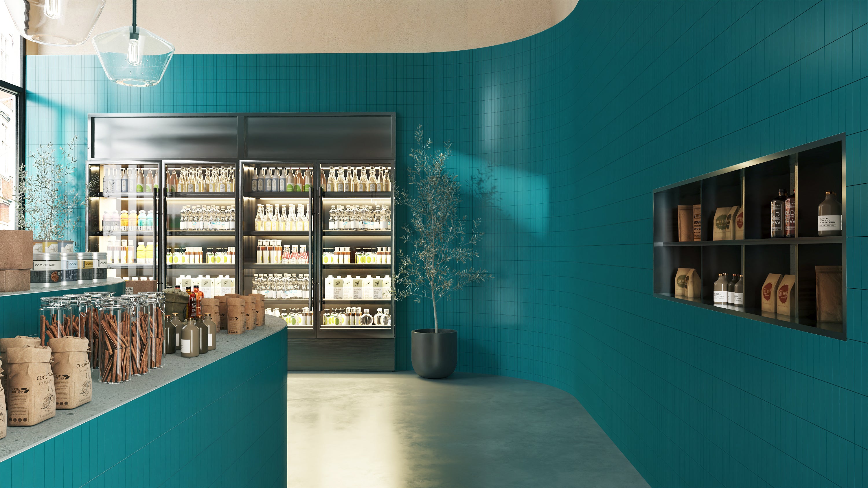 2x8 Natural Press Ceramic Tile in Maya Blue Matte